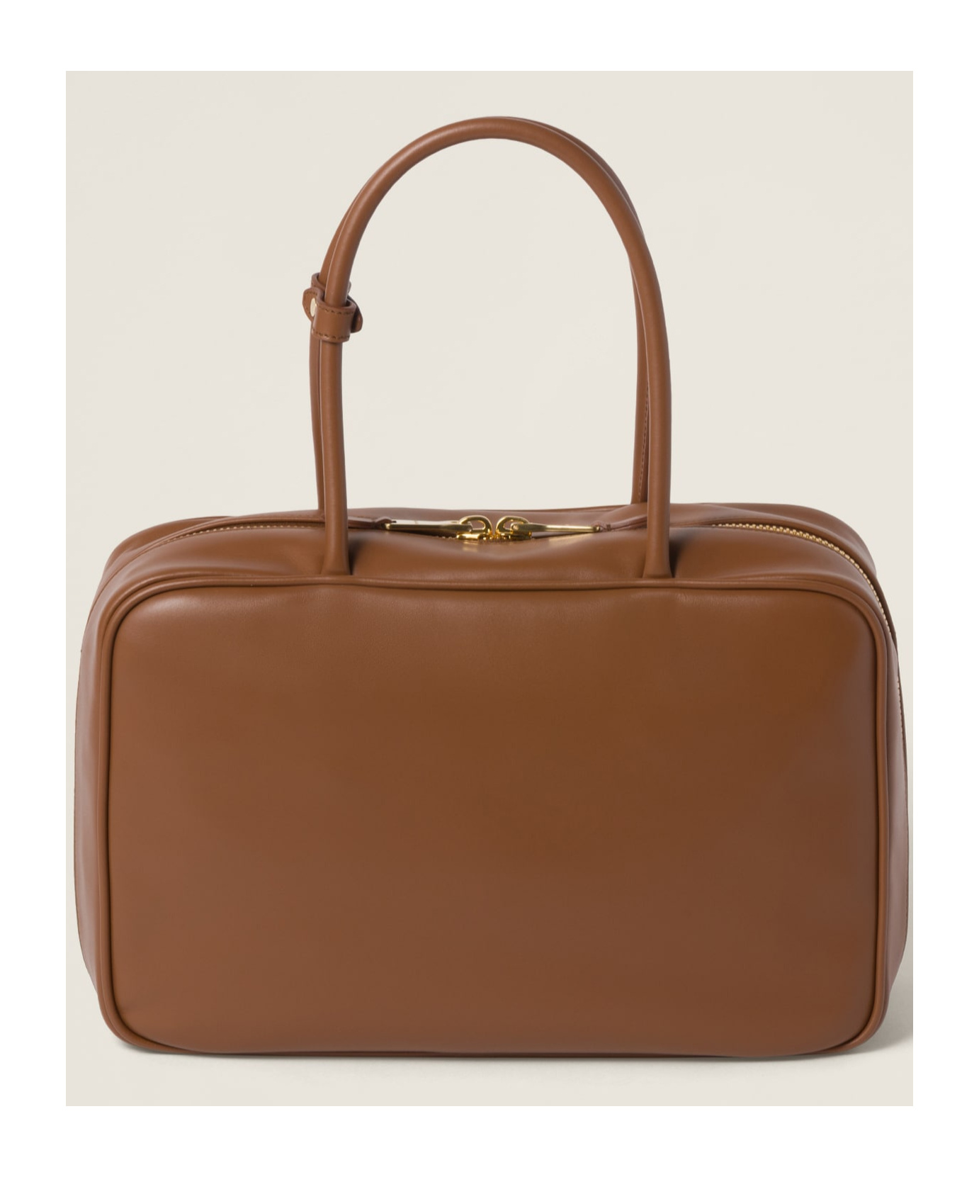 Miu Miu Logo Pattern Shoulder Bag In Brown