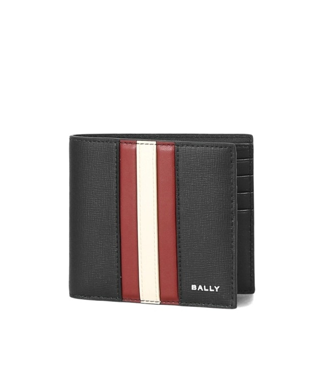 Shop Bally Striped Wallet In Black