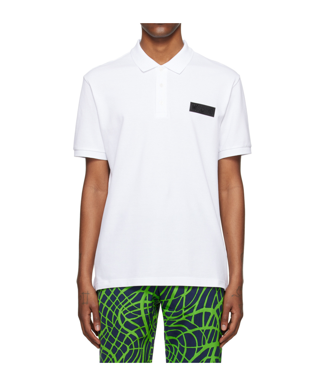 Moschino Short-sleeved Polo Shirt In White