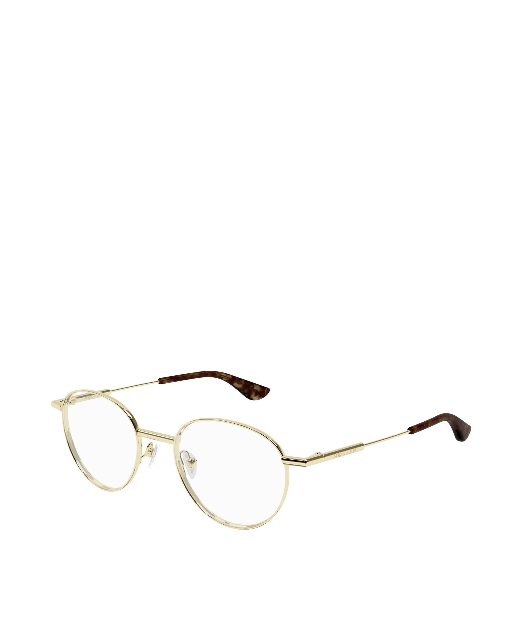 Alexander Mcqueen Eyewear Round Frame Glasses In Gold