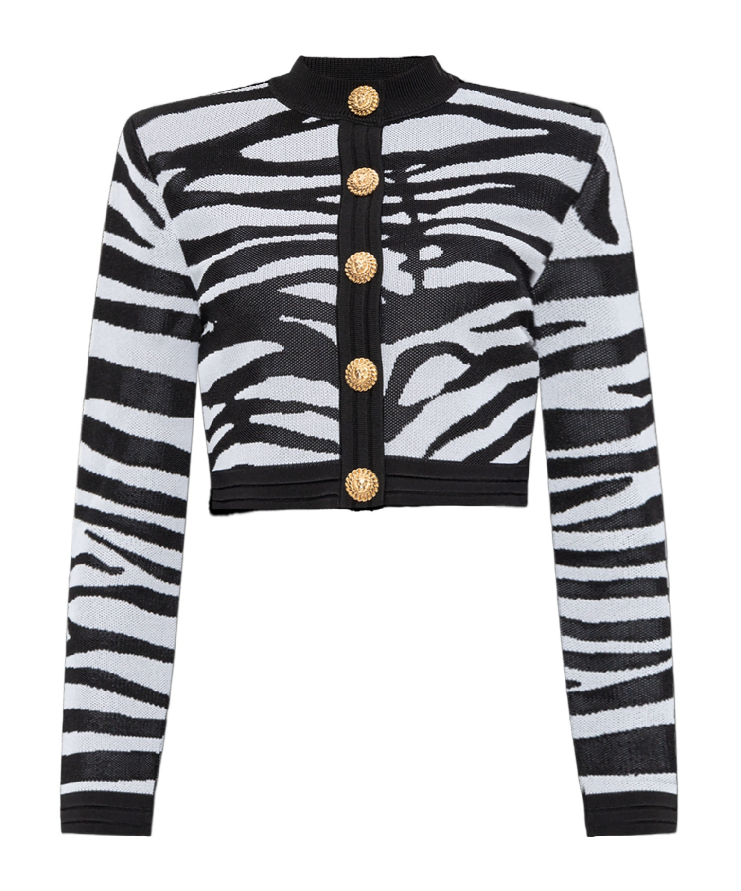 Balmain Zebra-print Cardigan In Black