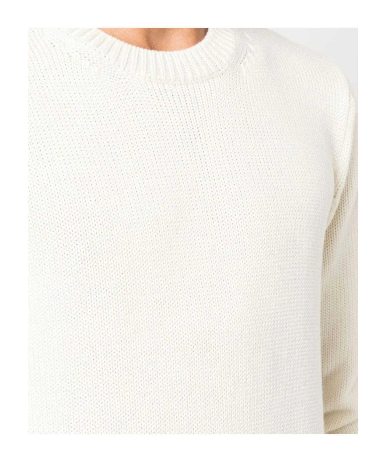 Roberto Collina Crew Neck Long Sleeve Sweater In White