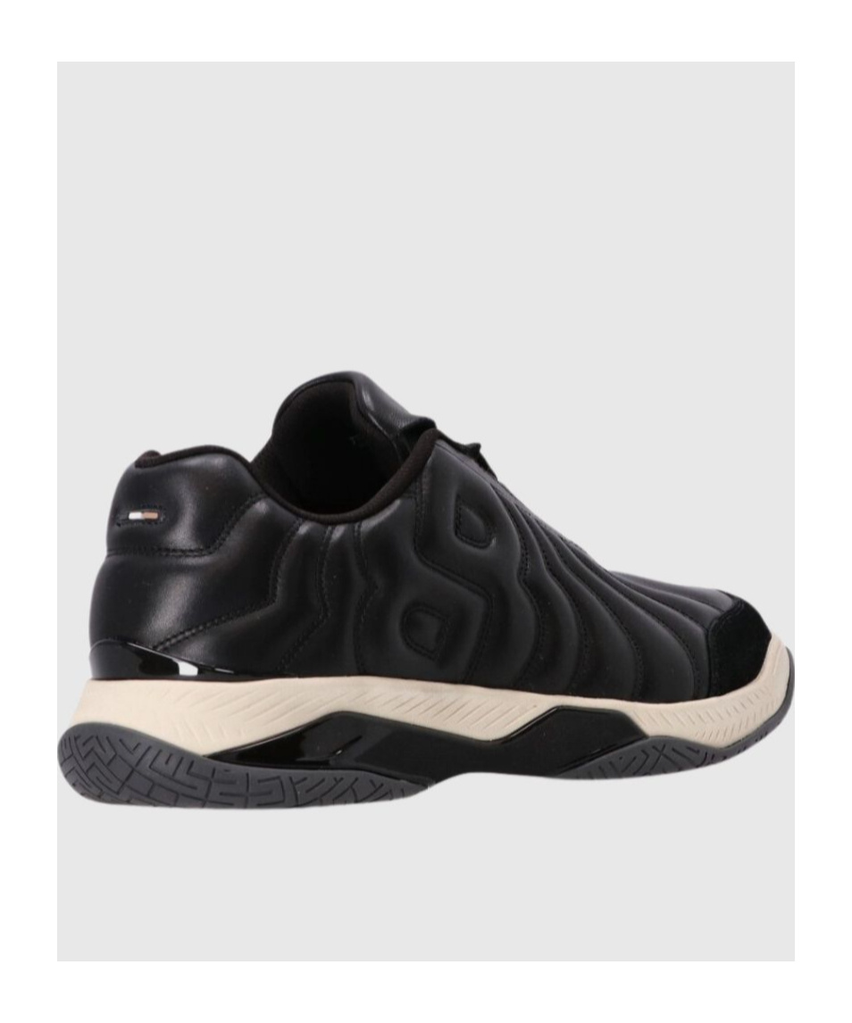Hugo Boss Courtstride Logo-embossed Sneakers In Black