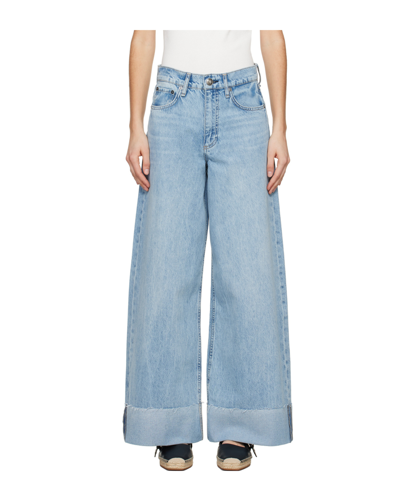 Shop Rag & Bone Sofie High-rise Wide-leg Jeans In Blue