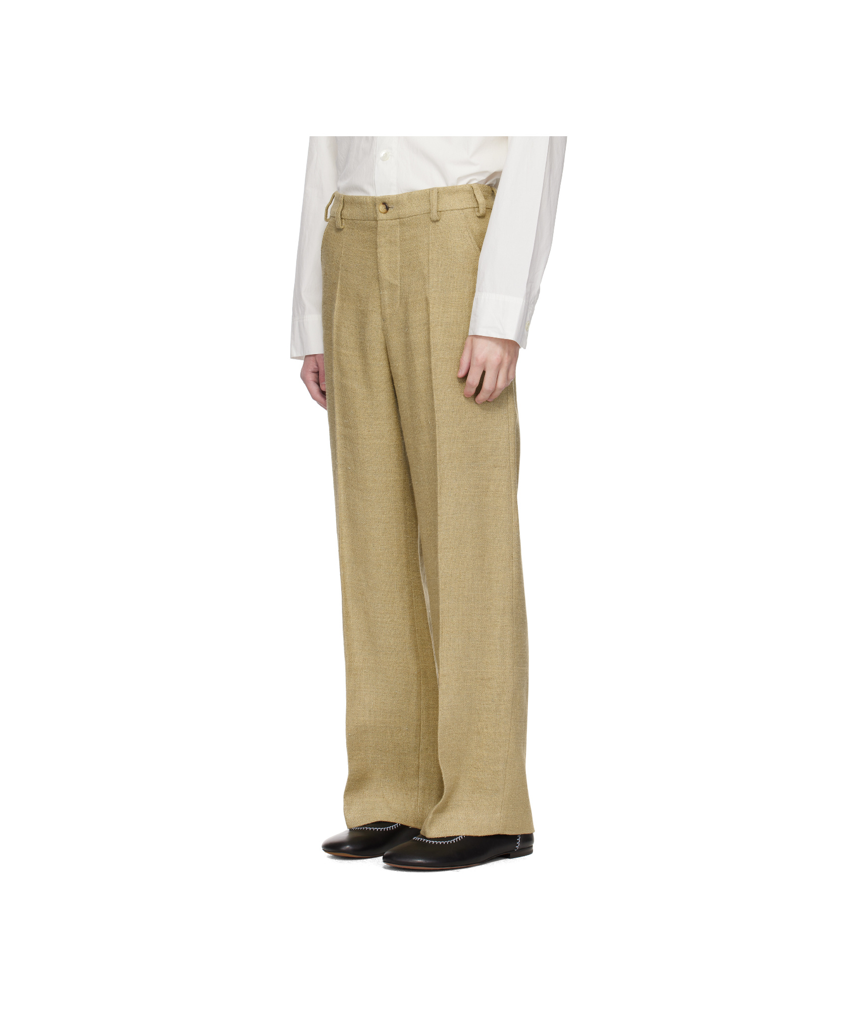 Our Legacy Beige Sailor Trousers In Alga Marina