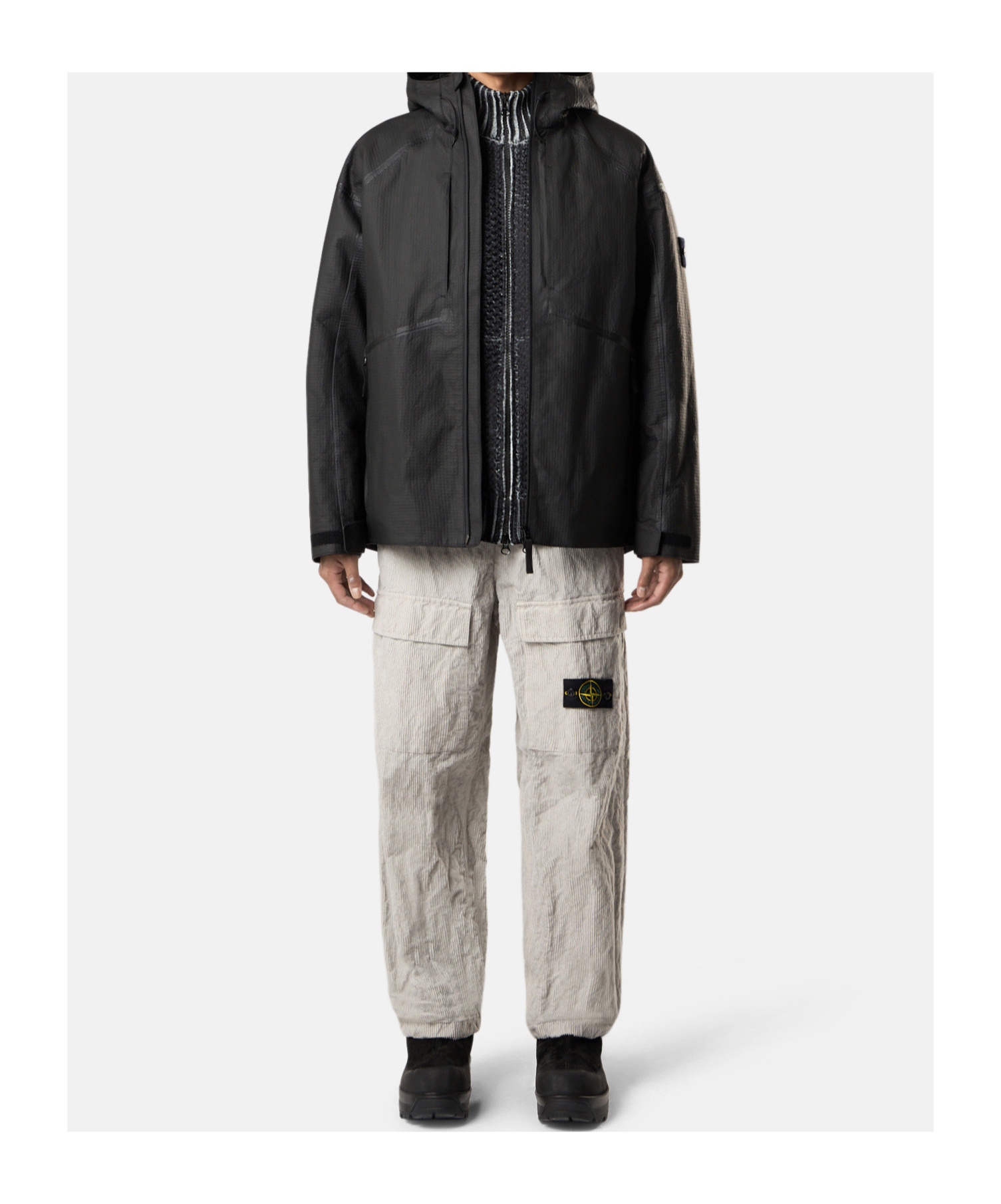 Stone Island Padded Parka With Waterproof Details And Anti-drop In Black