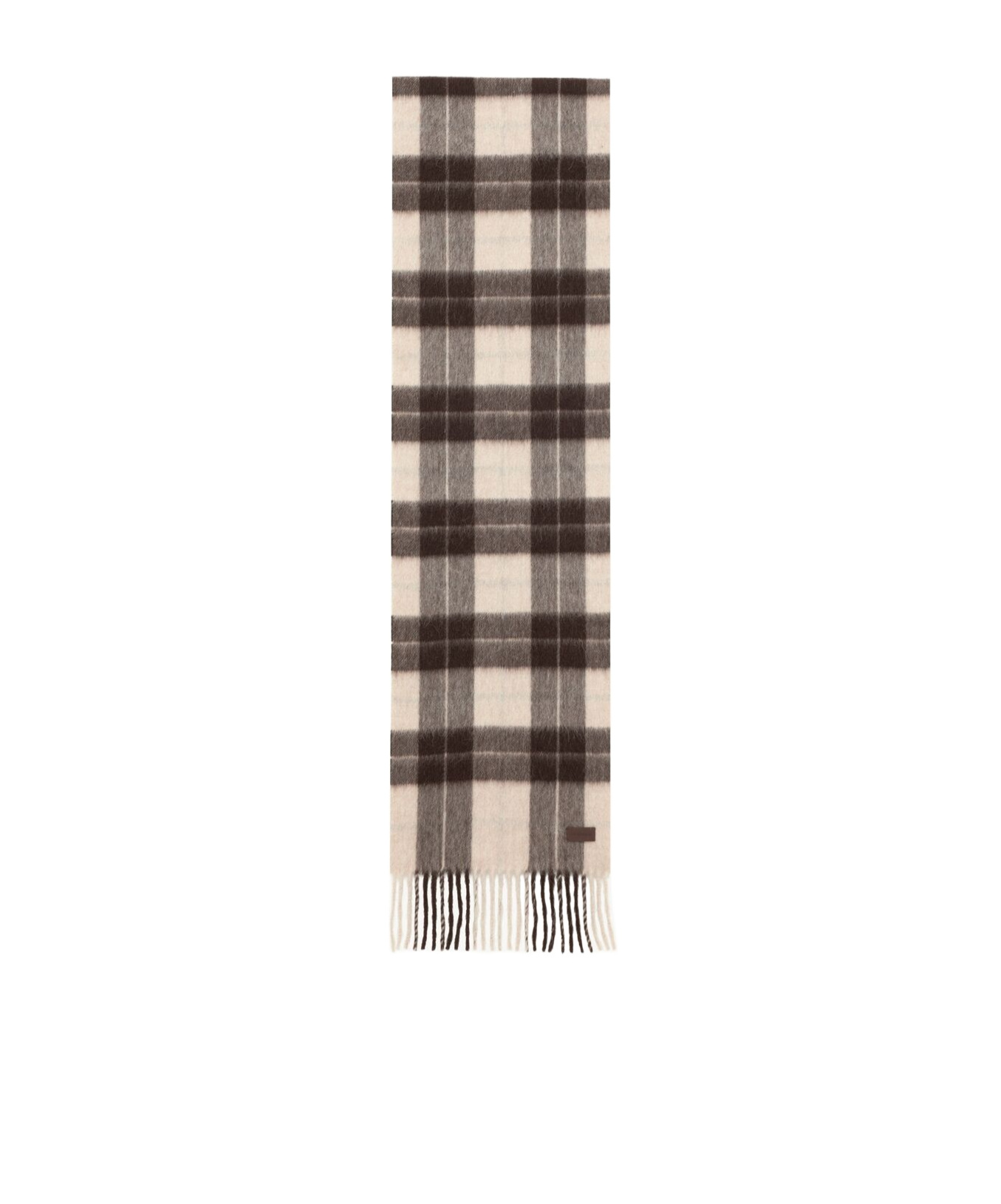 Saint Laurent Tartan Scarf In Llama And Wool