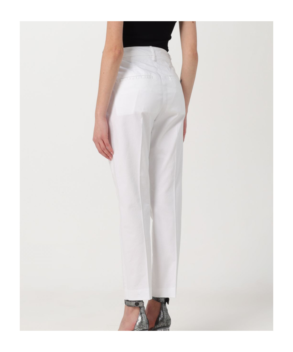 Dondup Casual Pants With Belt Loops In White