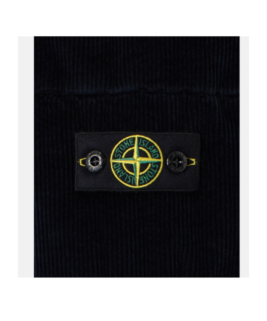 Stone Island Padded Jacket With Ribbed Cuffs And Zip Fastening In Blue