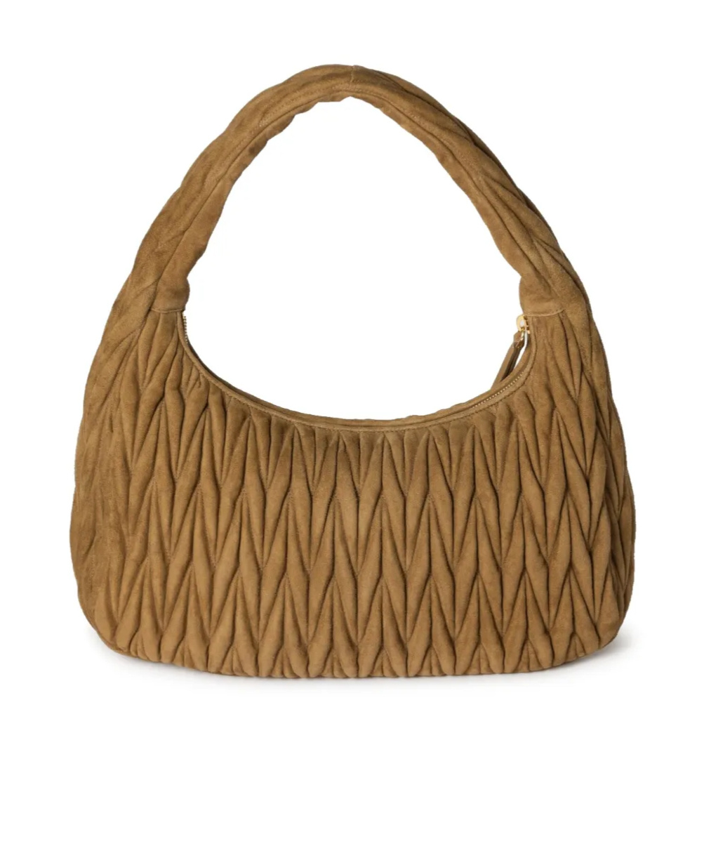 Miu Miu Wander Extra-large Matelassé Suede Bag In Olive Green