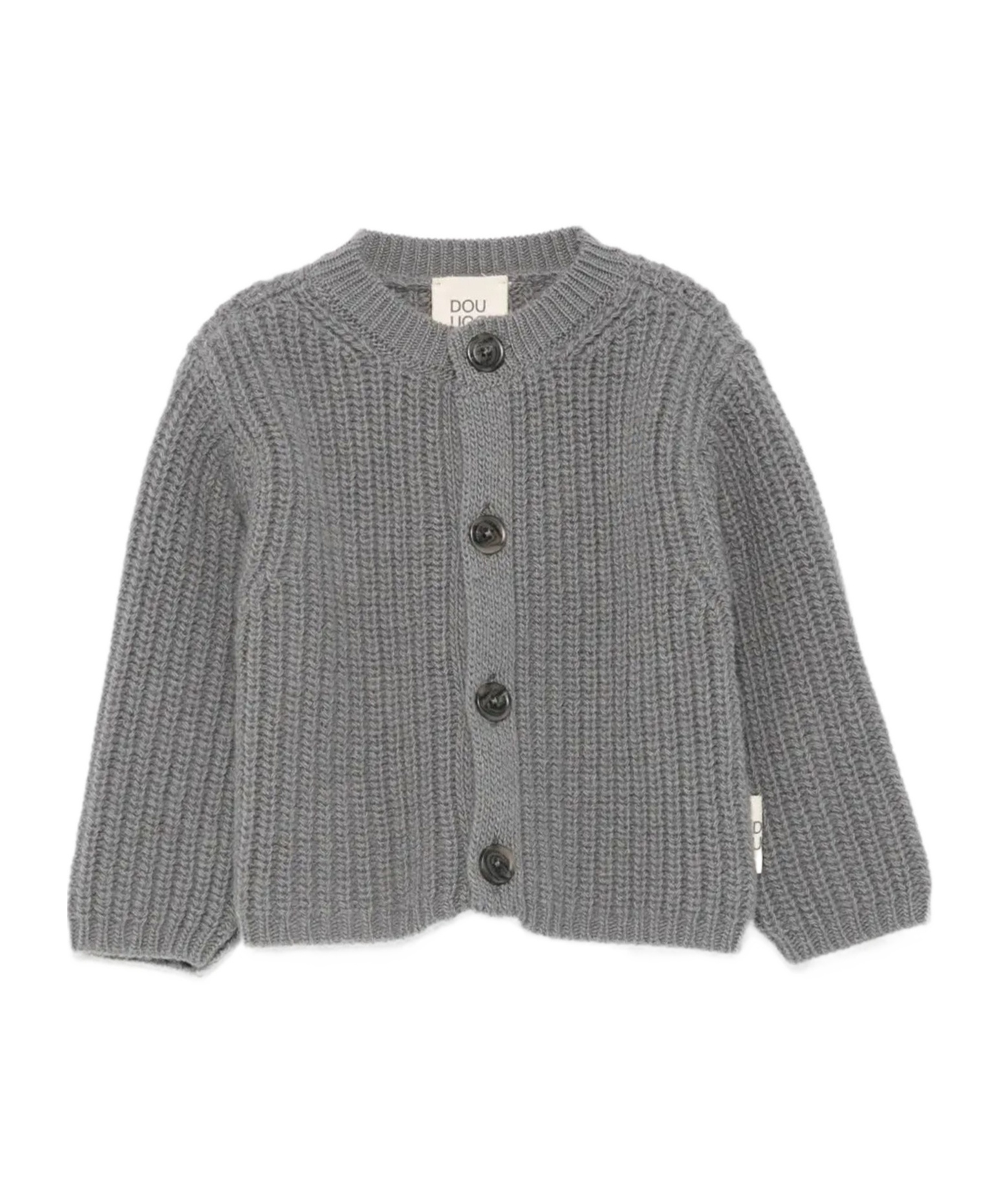 Douuod Chunky-knit Buttoned Cardigan In Gray