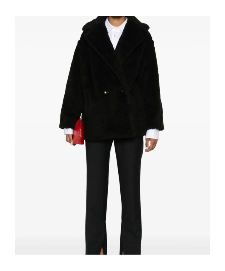 Max Mara Long-sleeved Coat In Black