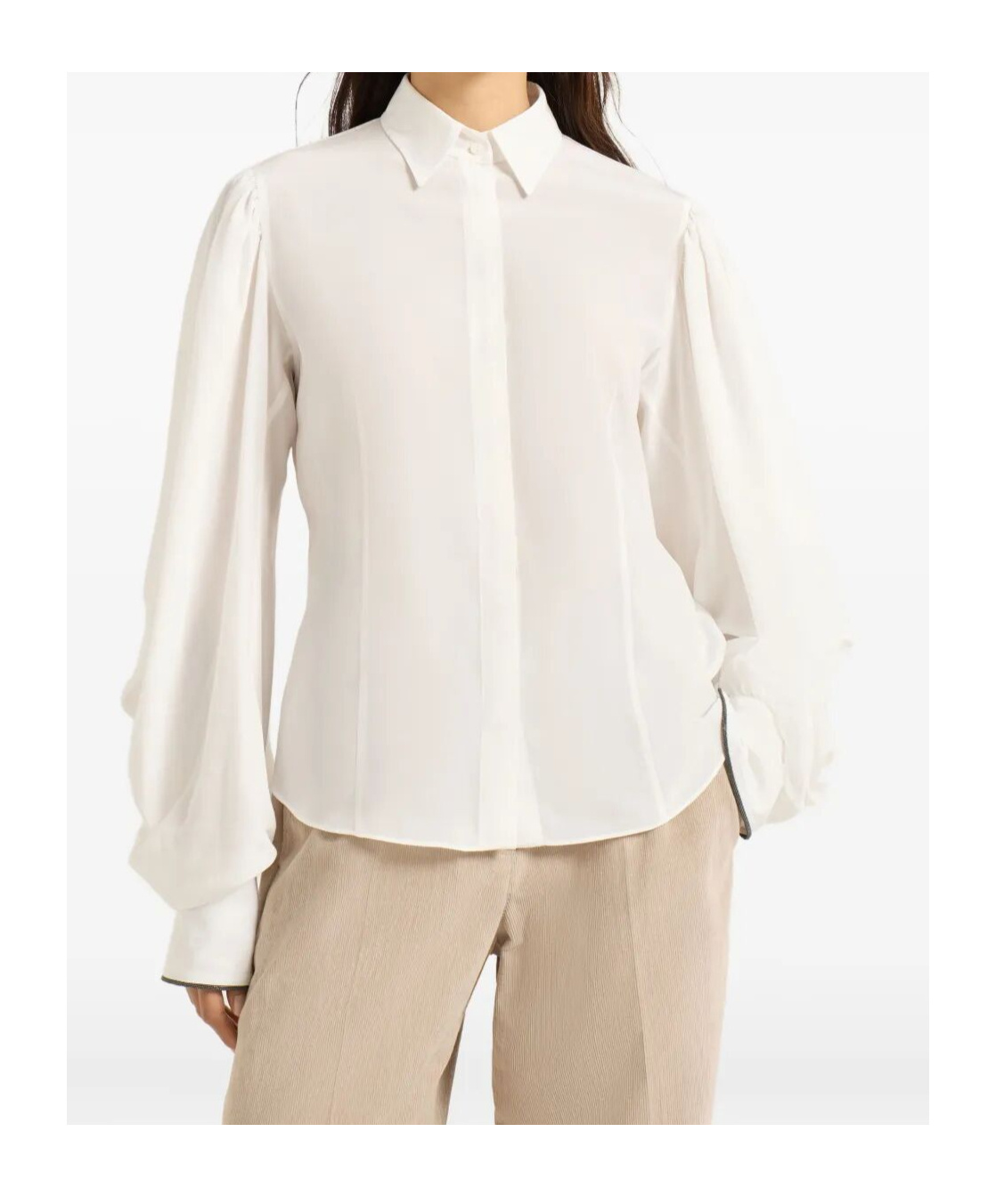 Brunello Cucinelli Long-sleeved Shirt In White