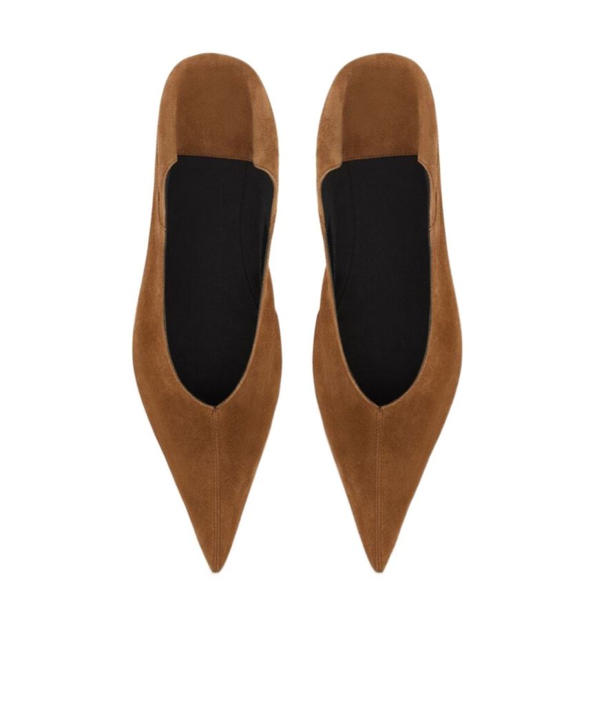 Saint Laurent Nour Slippers In Suede In Brown