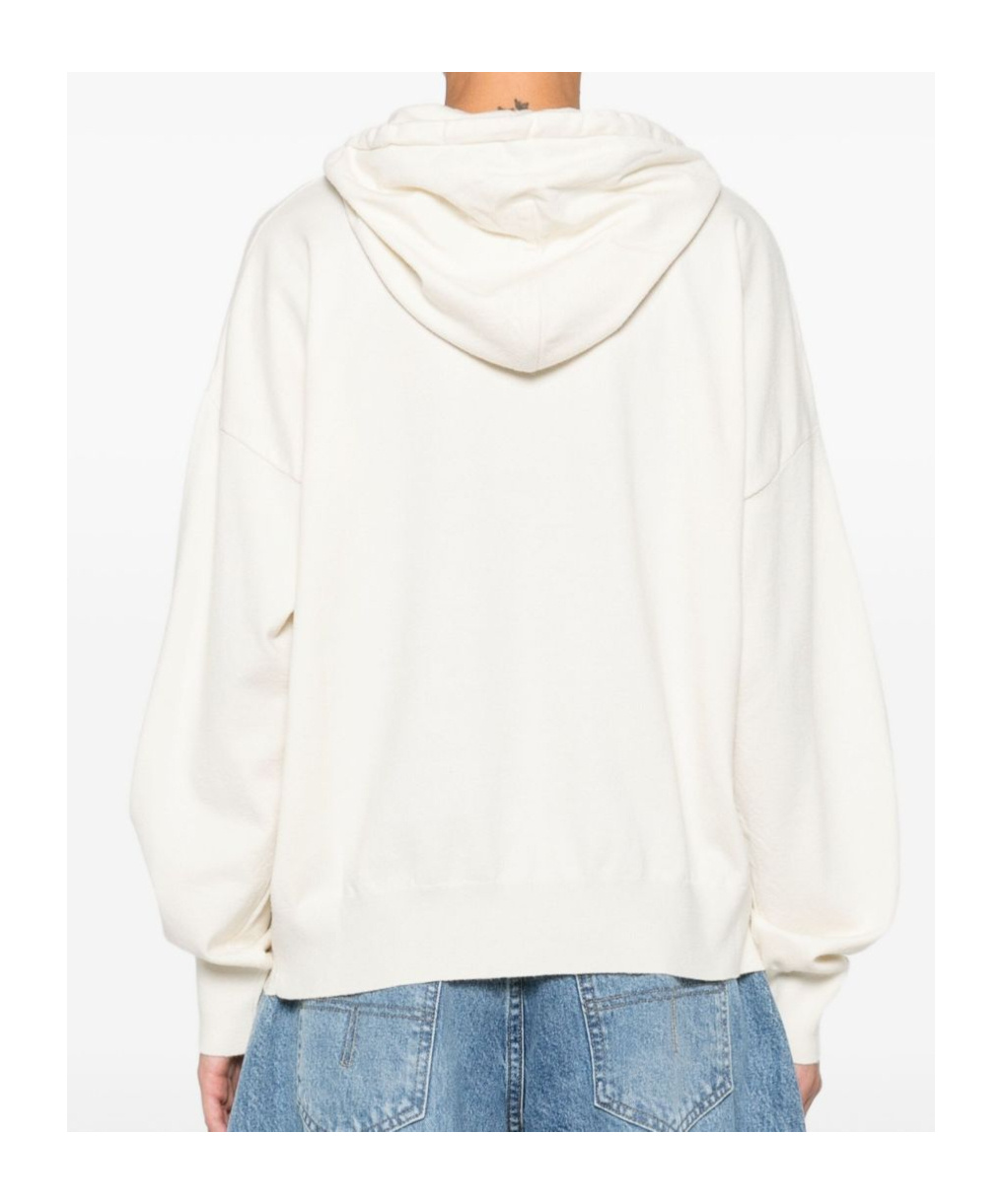 Blugirl Relaxed Fit Hooded Sweatshirt With Ribbed Details In White