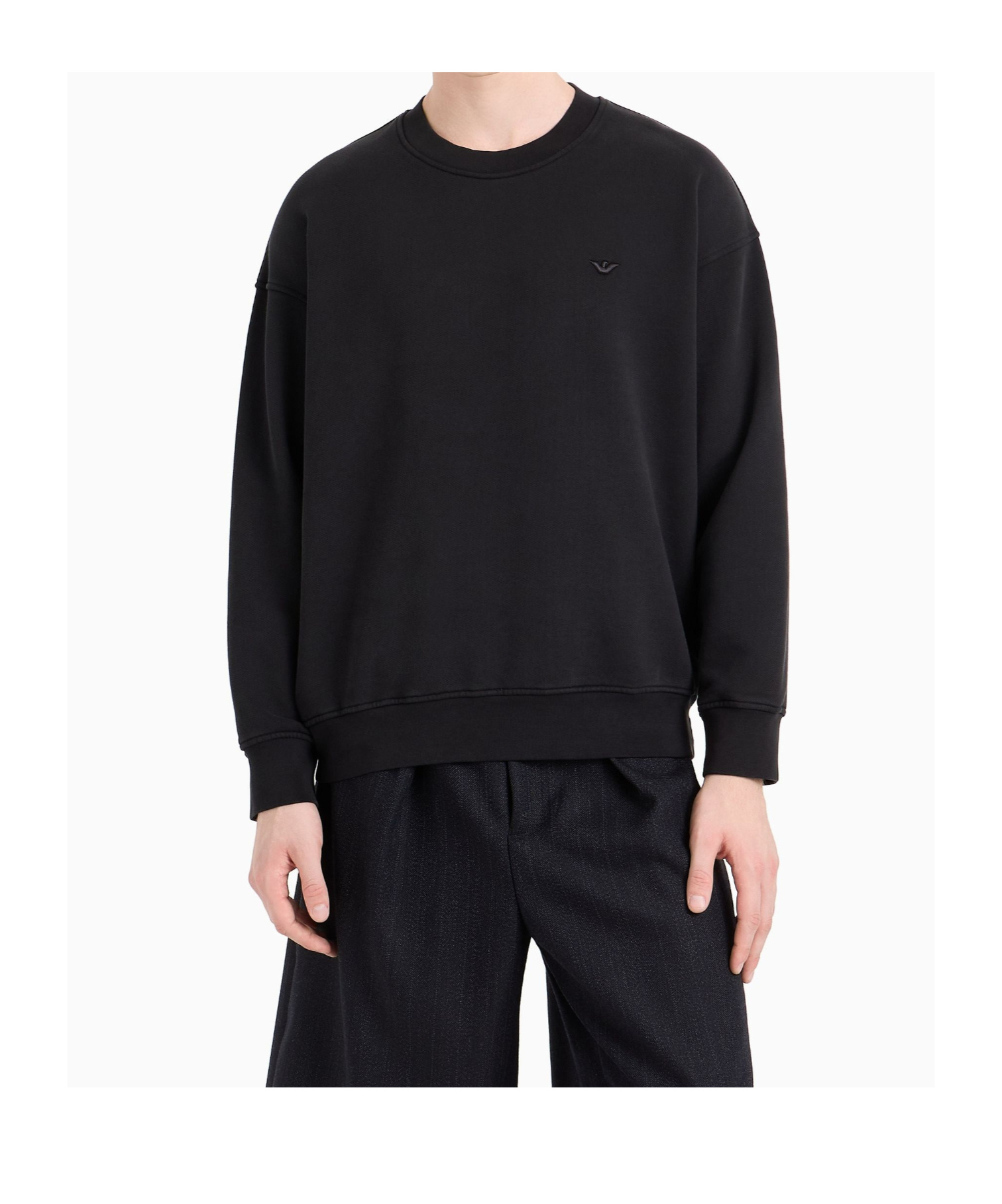 Emporio Armani Cotton Sweatshirt In Black