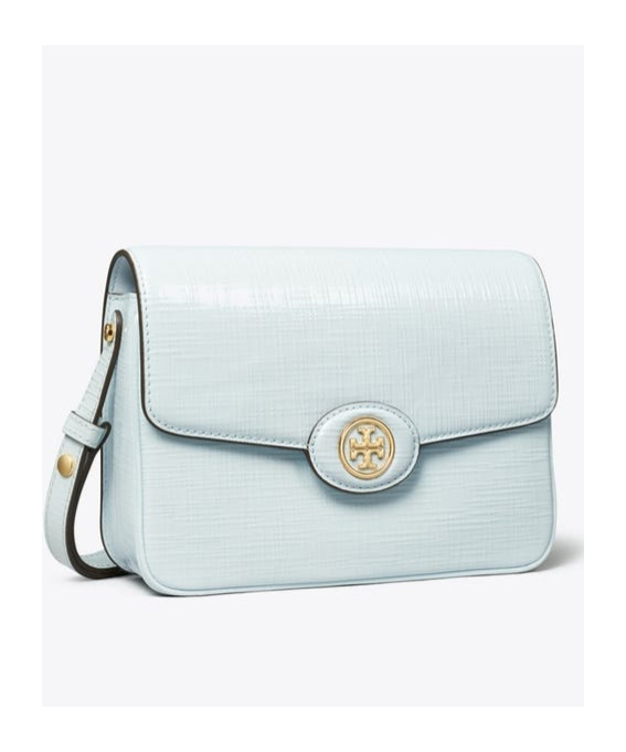 Tory Burch Robinson Crosshatched Crossbody Bags In White