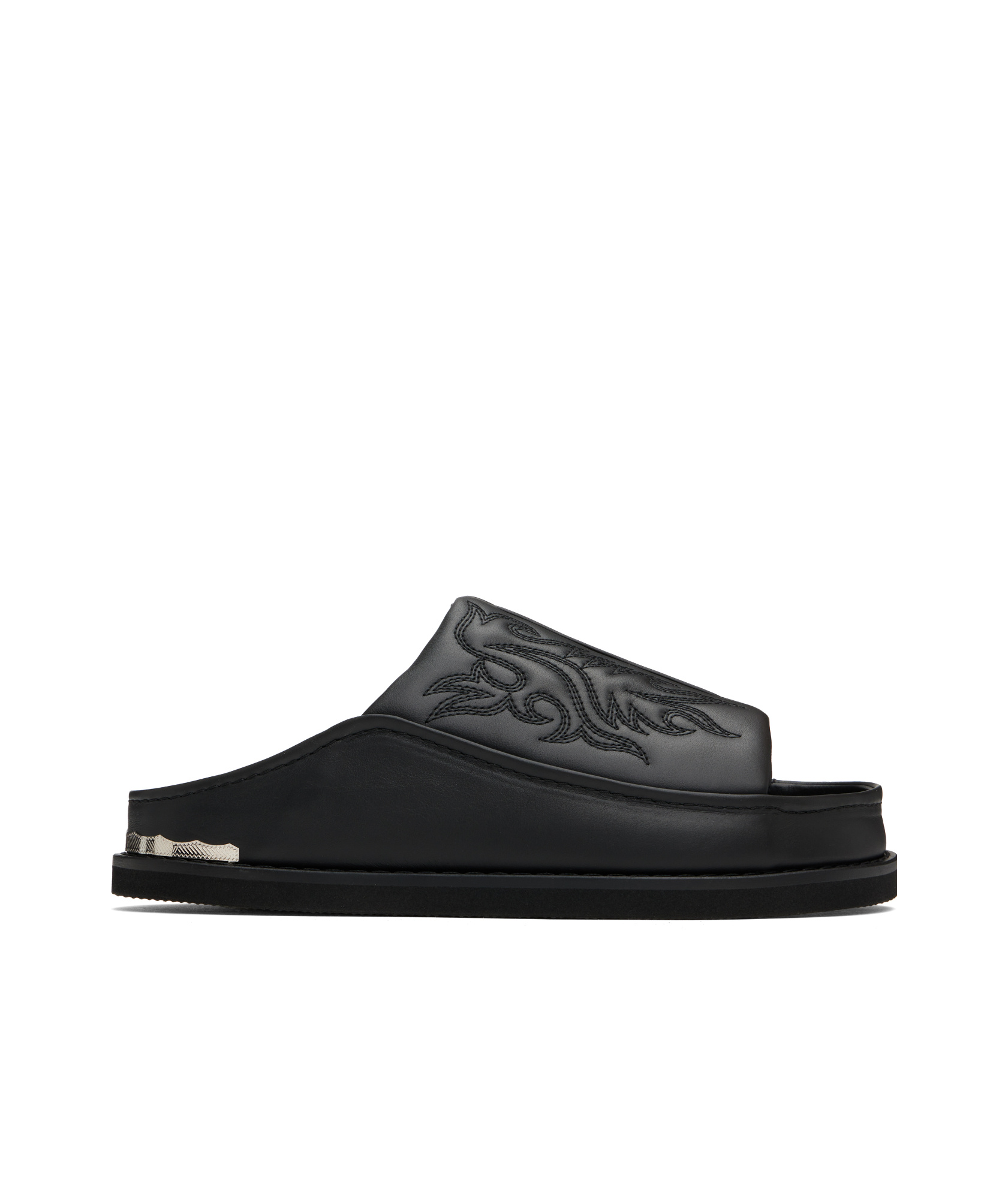 Toga Virilis Embroidered Sandals In Black