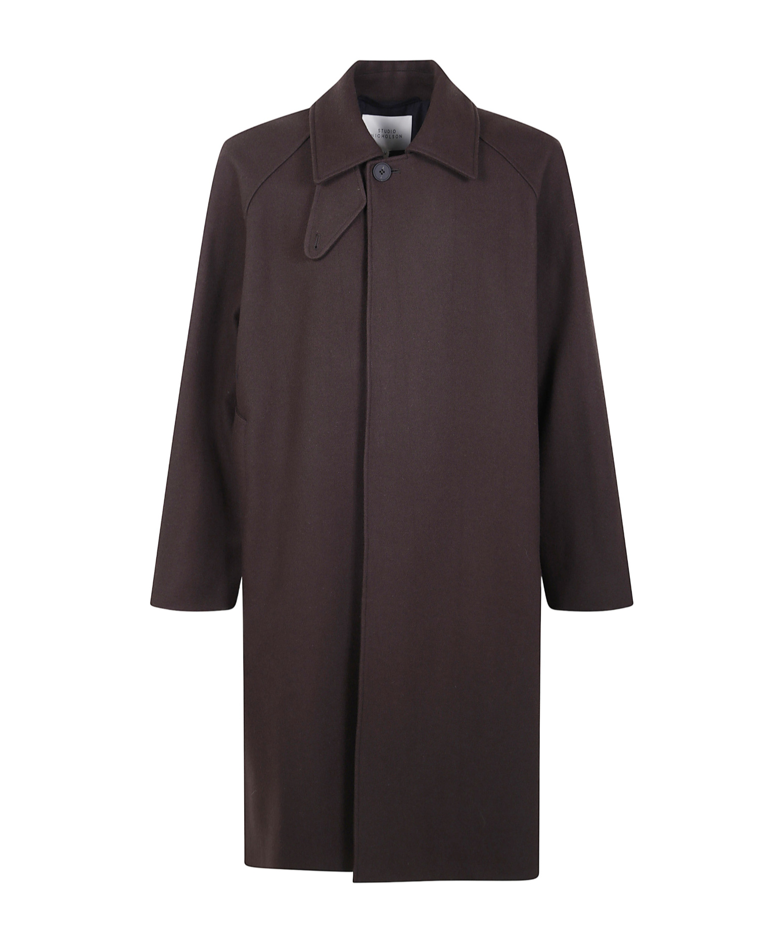 Studio Nicholson Wool Coat With Raglan Sleeves And Pockets In Brown