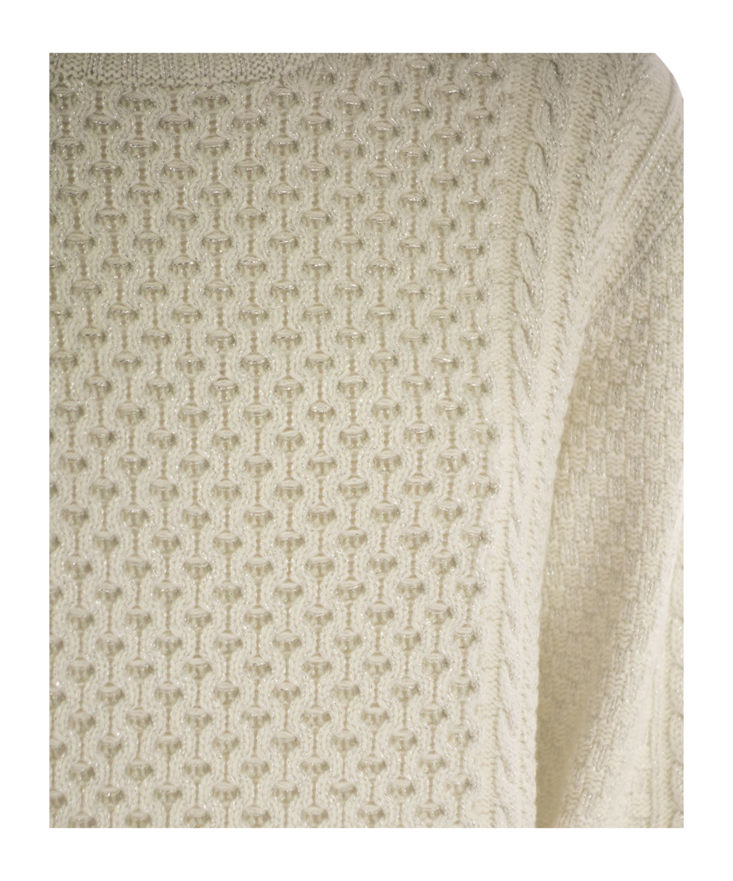 Fabiana Filippi Women's Turtleneck Jumper With Special Workmanship Sweater In Nude