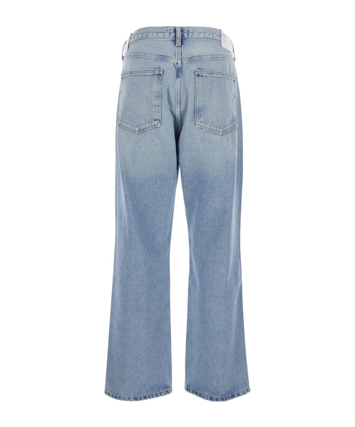 Agolde Light Blue Jeans With Ripped Details On The Front And Logo Patch On The Front In Denim Man In Blue