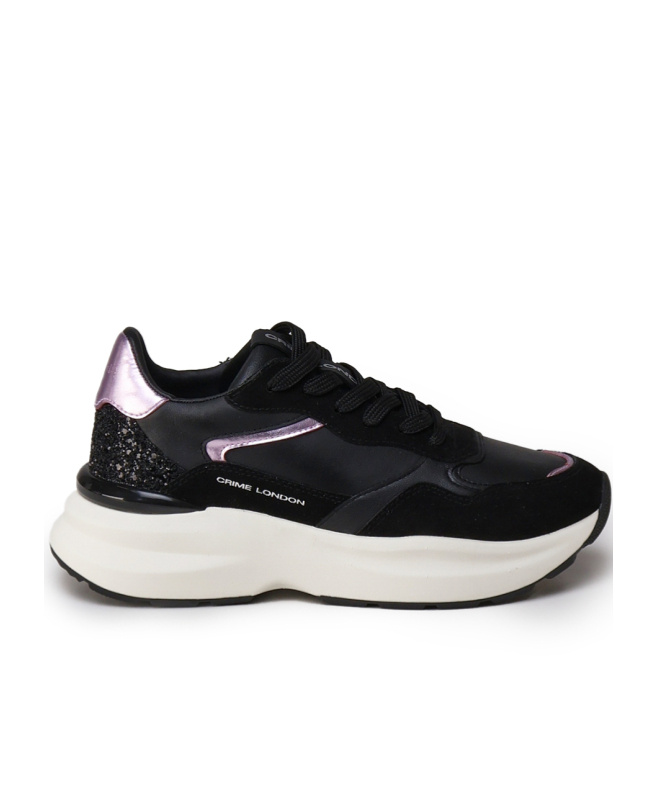 Crime London Laced Sneakers In Black
