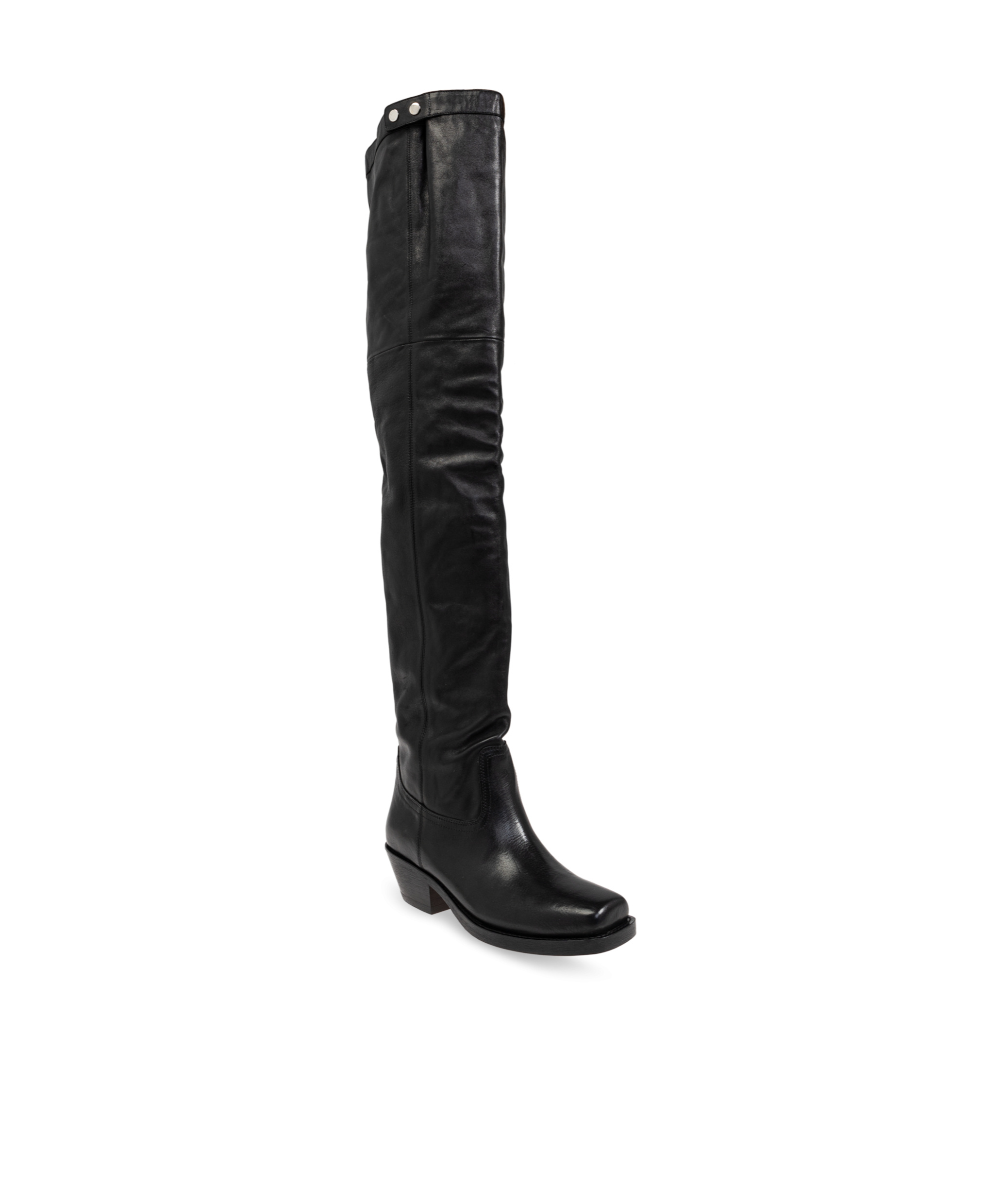 Isabel Marant 40mm Amati-gb Leather Knee High Boots In Black