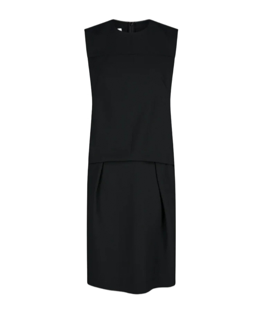 Dries Van Noten Dorenta Drop-waist Sleeveless Midi Dress In Black