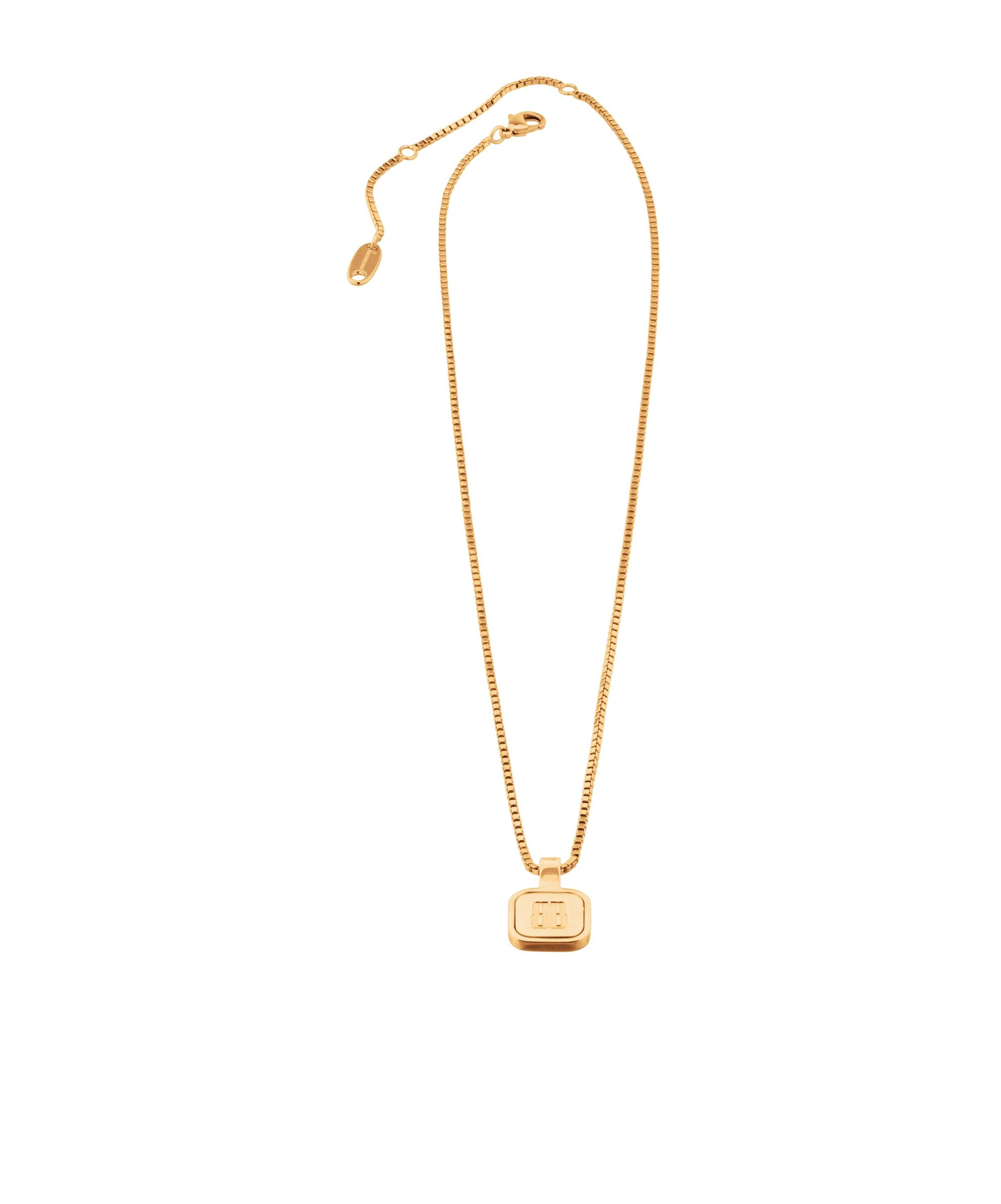 Balenciaga Nano Square Long Necklace In Gold In Gold
