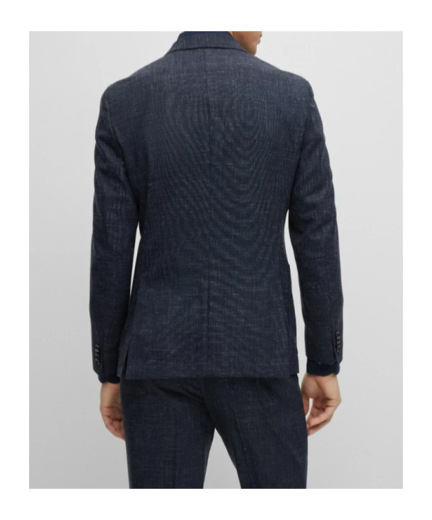 Hugo Boss Double-breasted Suit Coat, Belt-loop Trousers In Black
