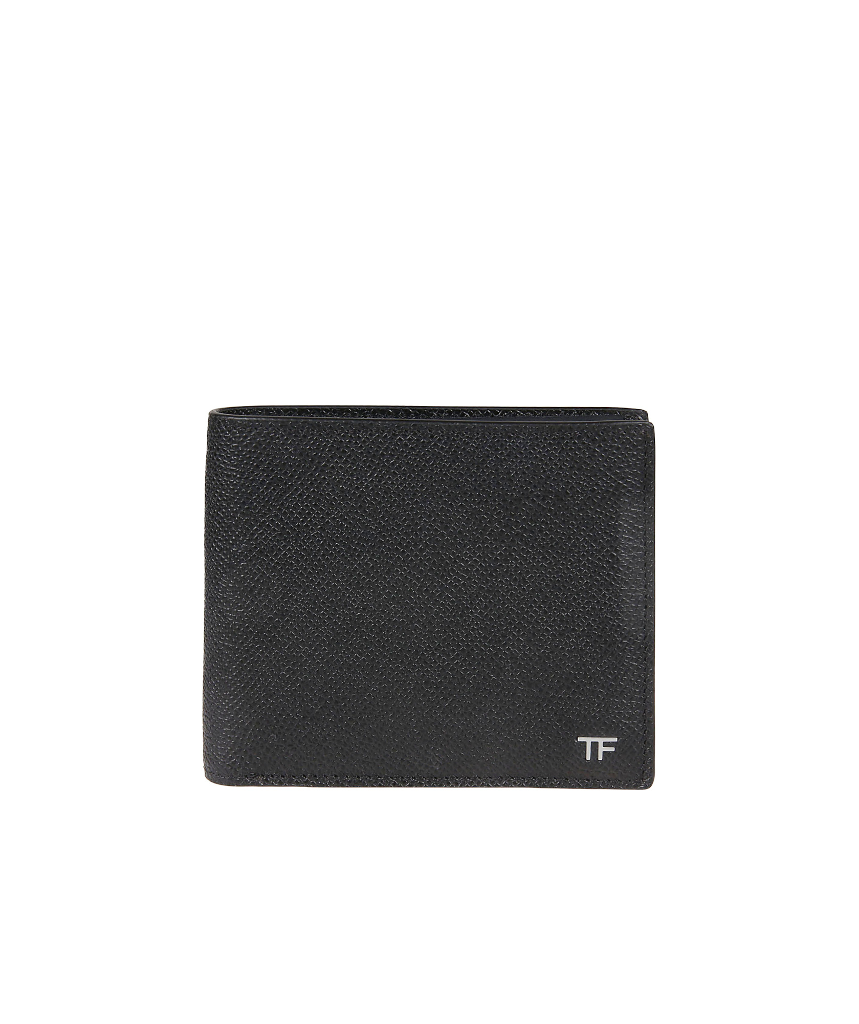 Tom Ford Logo-plaque Grained Leather Wallet In Black