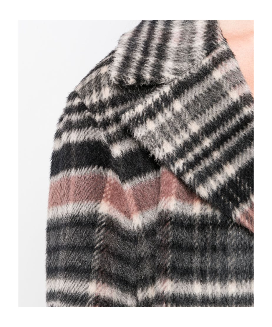 Peserico Geometric Pattern Single-breated Coat In Multi