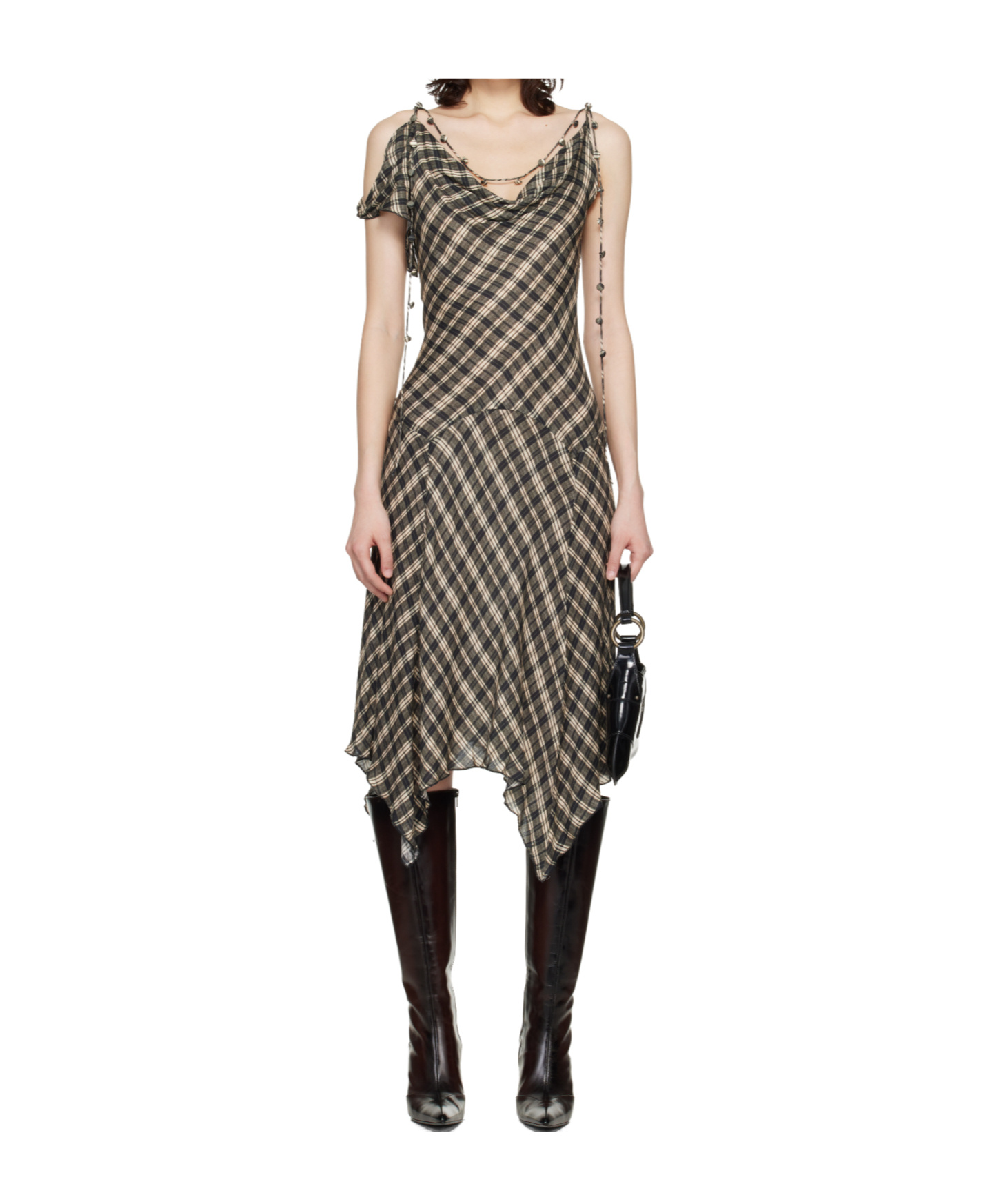 Knwls Tess Plaid Dress In Black