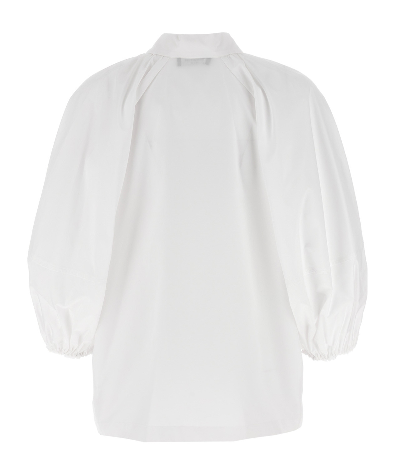 Fabiana Filippi Collared Neck Balloon Shirt With Raglan Sleeves In White