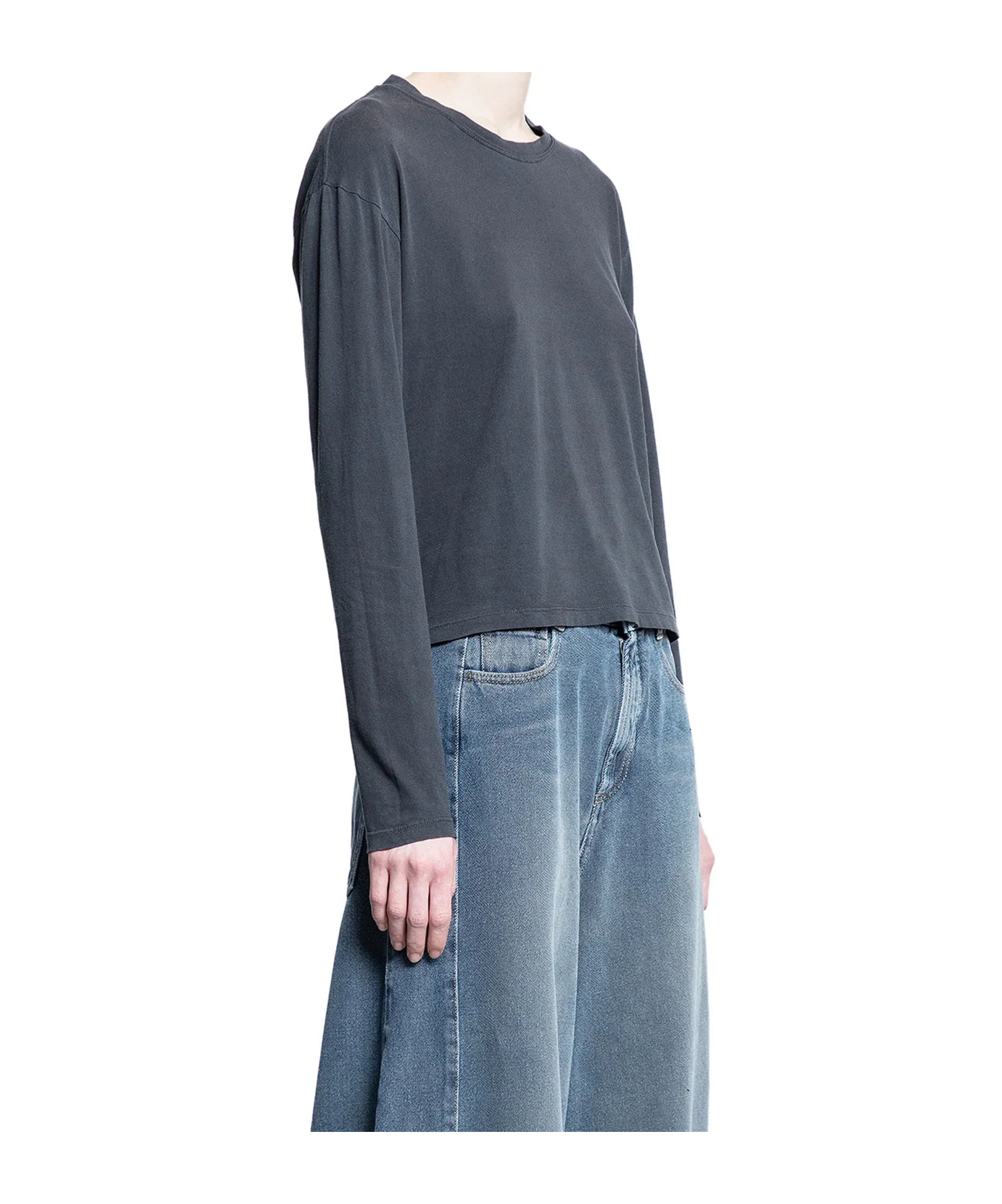 James Perse Round Neck Long-sleeved T-shirt In Black