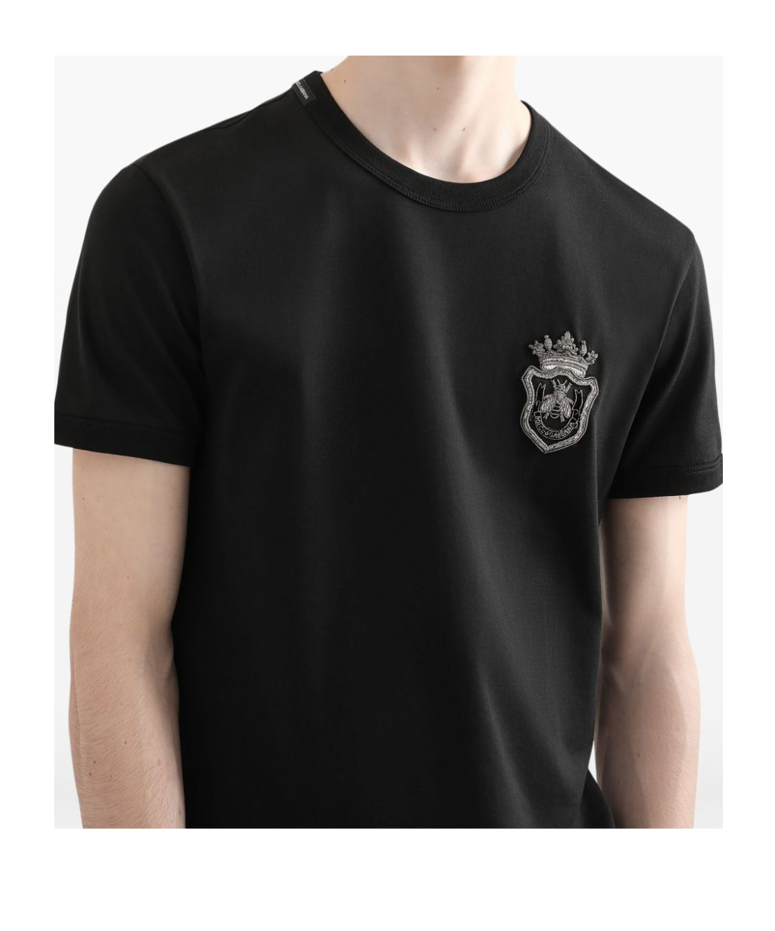 Shop Dolce & Gabbana Embroidered Logo T-shirt In Black