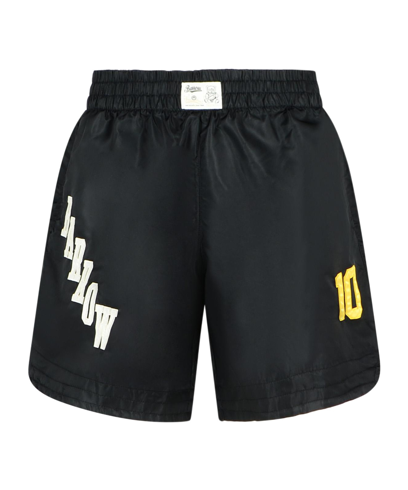 Barrow Black Nylon Basket Bermuda Shorts In Black