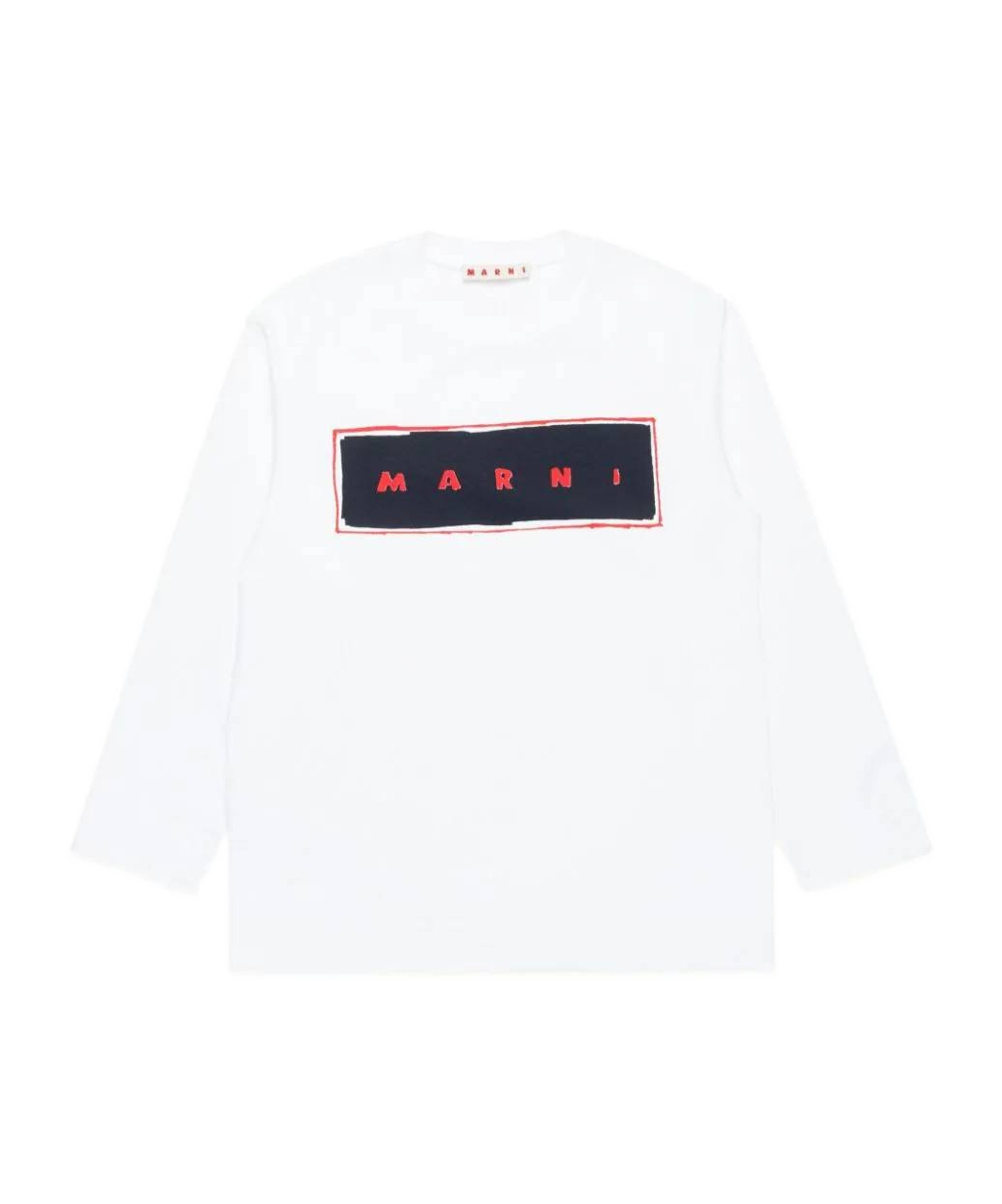 Shop Marni Logo-print Long-sleeve Shirt In White