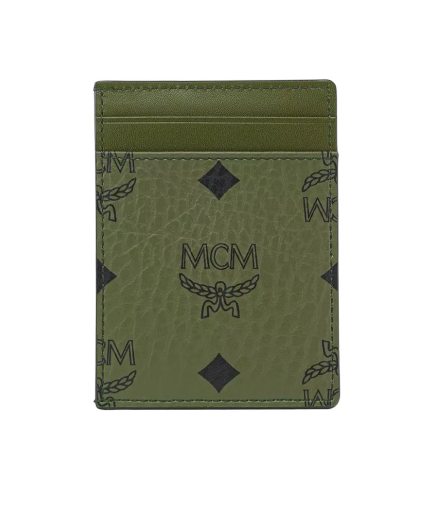 Mcm Visetos Monogram Canvas Cardholder In Brown