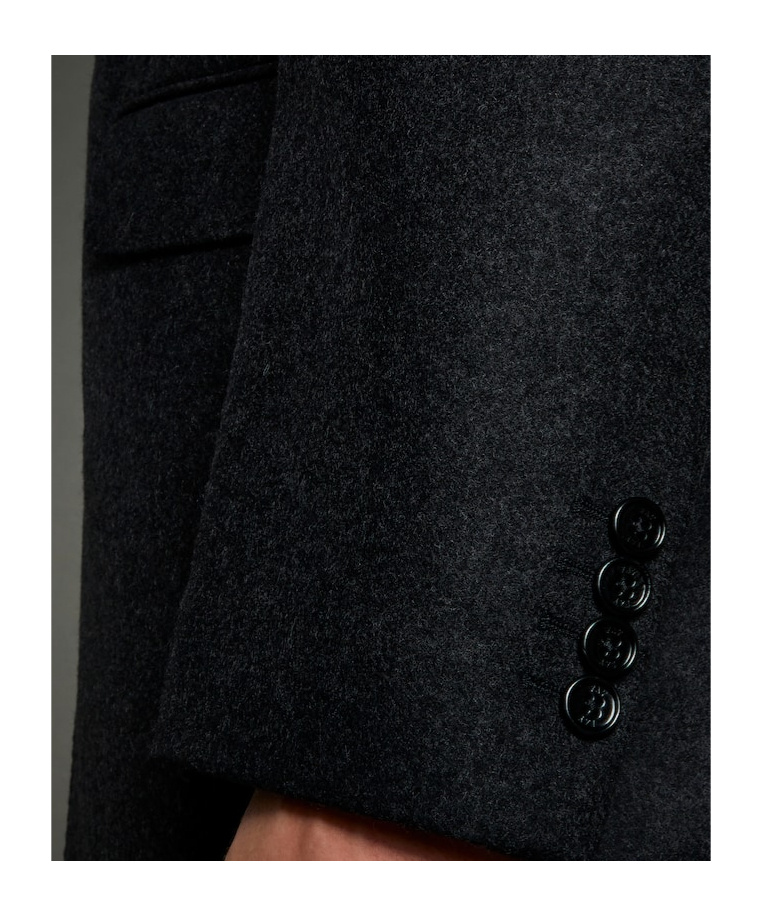 Fay Easy Db Single-breasted Layered Coat In Black