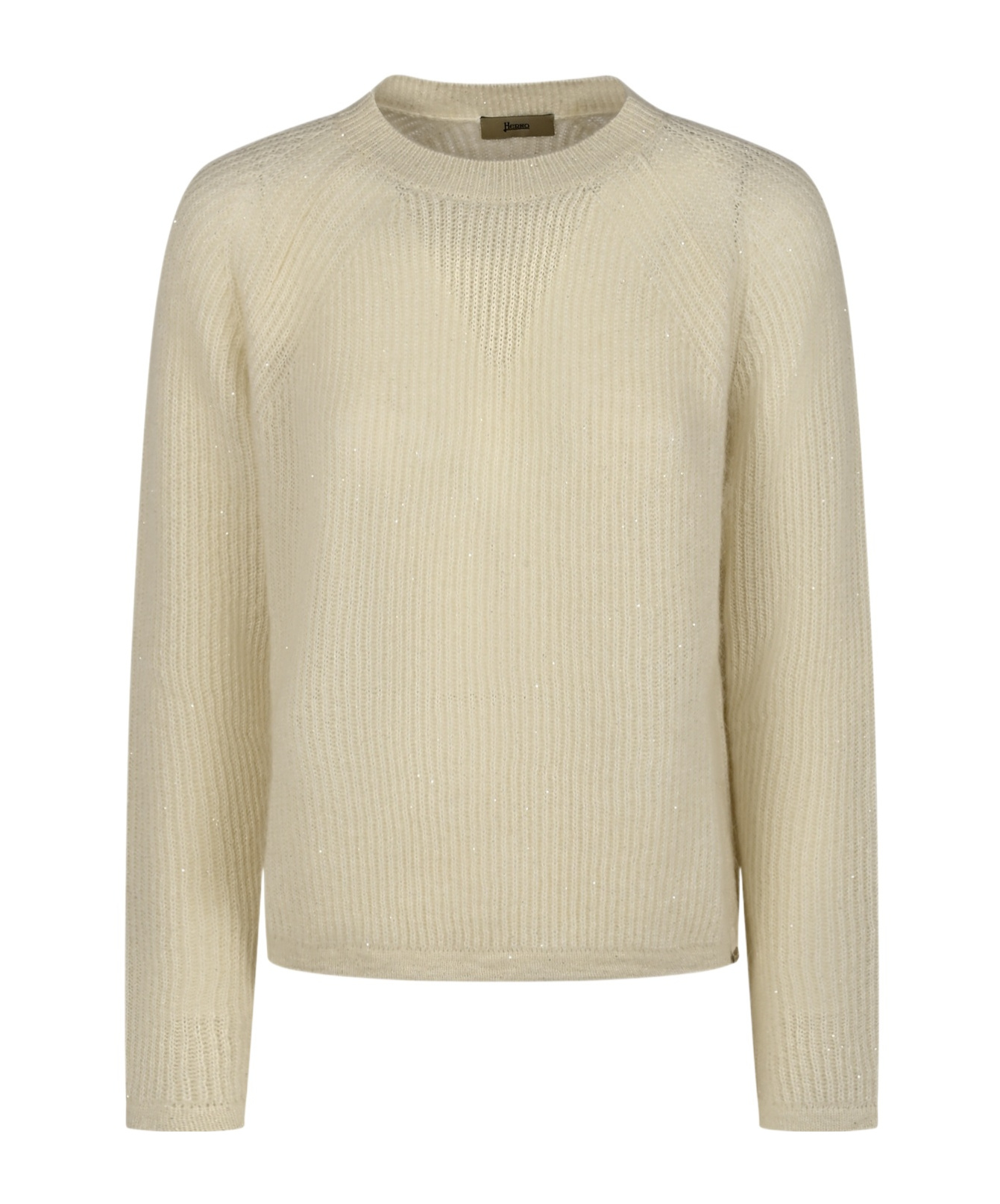 Herno Sequined Ribbed Knit Sweater In Nude
