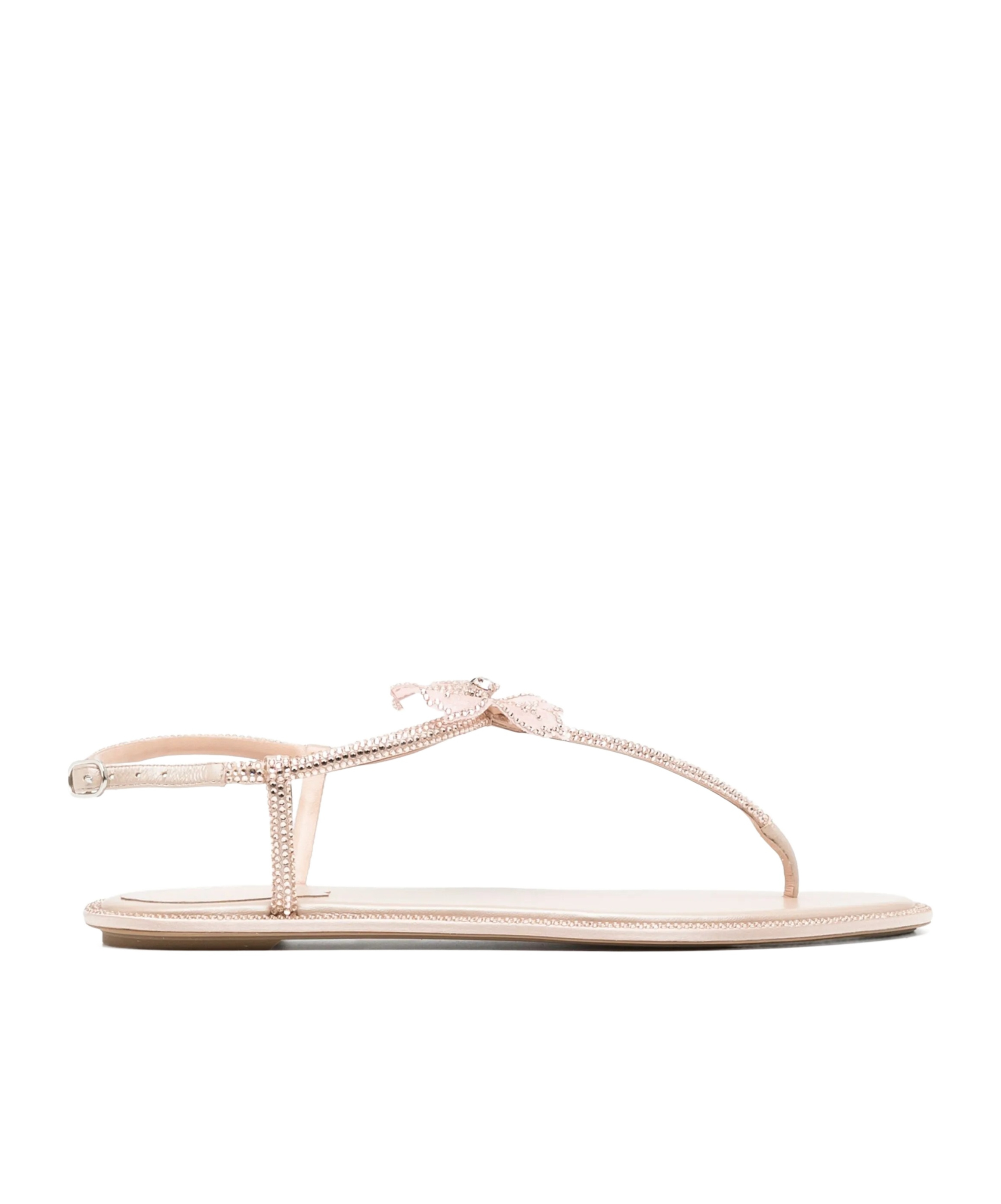 René Caovilla Peach Flower Sandals In Neutral