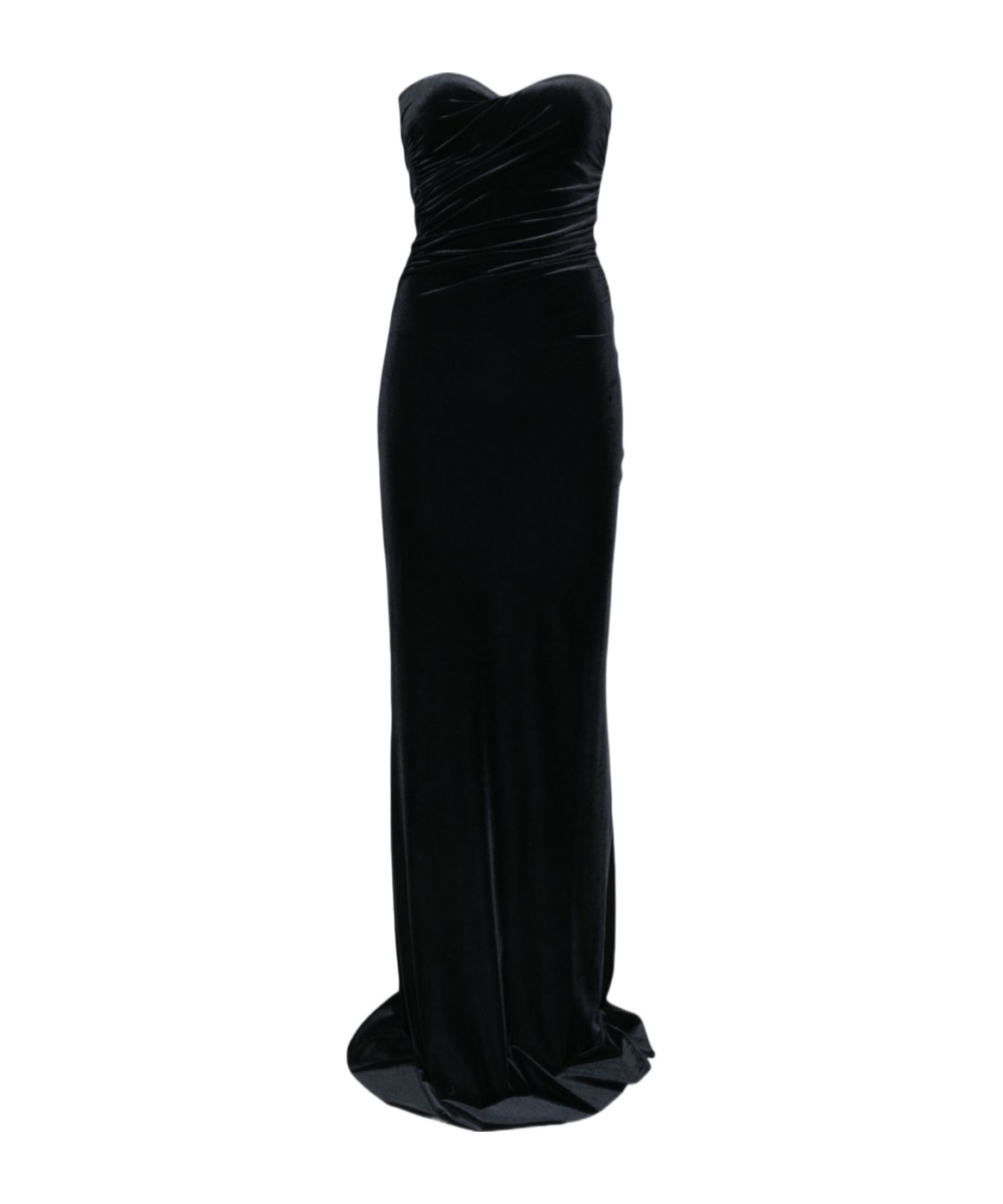Amazuìn Julien Velvet Long Dress In Black