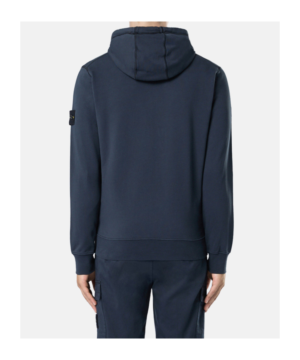 Stone Island Regular-fit Hooded Zip-up Sweatshirt With Pockets In Blue