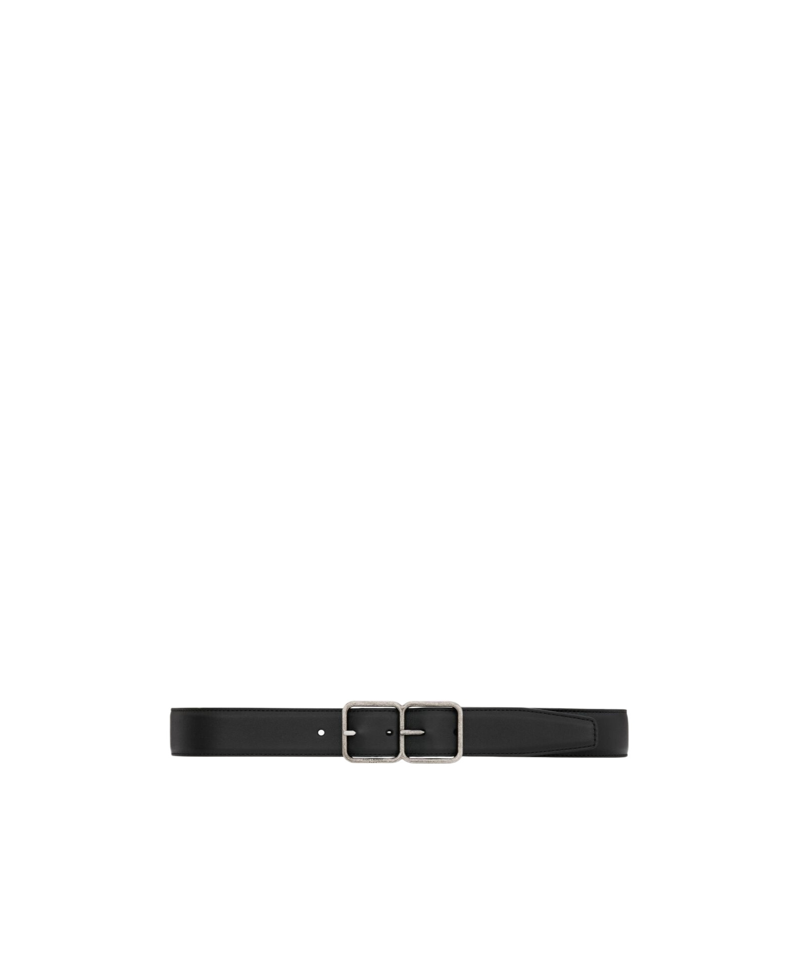 Saint Laurent Double Buckle Belt In Black