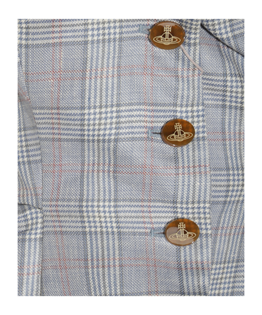 Shop Vivienne Westwood Checked Single-breasted Blazer In Gray