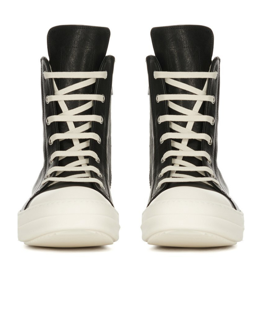 Rick Owens Leather Sneakers In Black