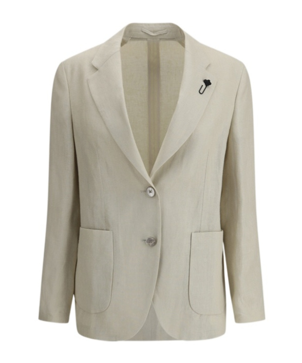 Lardini Linen Blazer In Gray