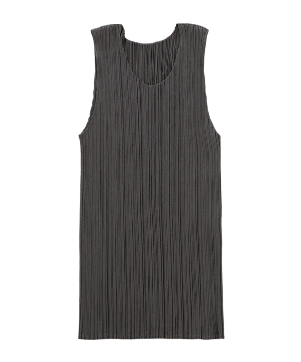 Issey Miyake Crew Neck Vest In Grey