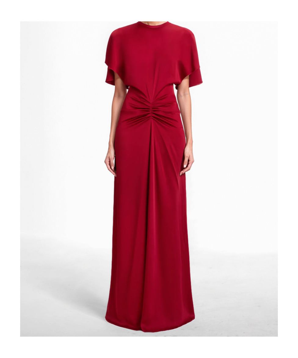 Shop Victoria Beckham Draped-detail Maxi Dress